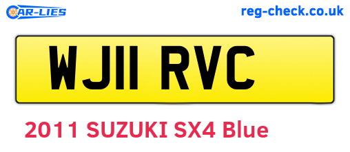 WJ11RVC are the vehicle registration plates.