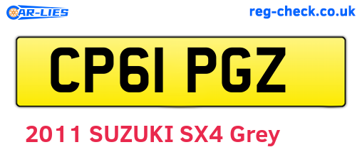 CP61PGZ are the vehicle registration plates.
