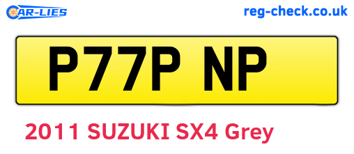 P77PNP are the vehicle registration plates.