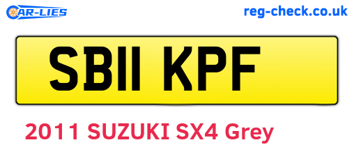SB11KPF are the vehicle registration plates.
