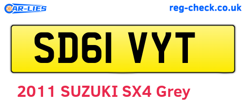 SD61VYT are the vehicle registration plates.