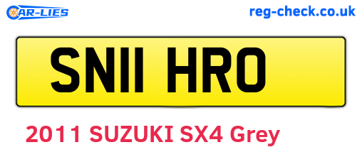 SN11HRO are the vehicle registration plates.