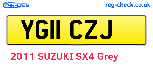 YG11CZJ are the vehicle registration plates.