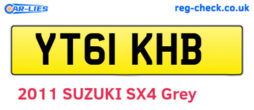 YT61KHB are the vehicle registration plates.