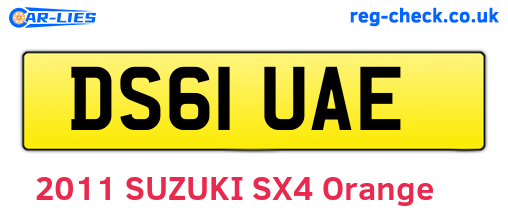 DS61UAE are the vehicle registration plates.