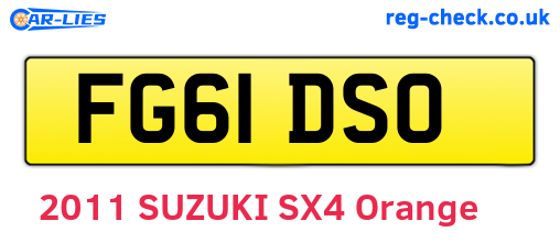 FG61DSO are the vehicle registration plates.