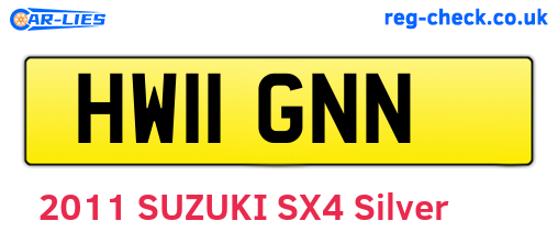 HW11GNN are the vehicle registration plates.