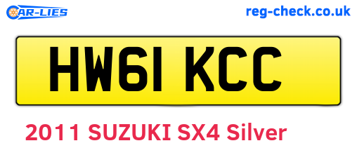 HW61KCC are the vehicle registration plates.