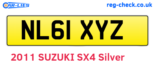 NL61XYZ are the vehicle registration plates.