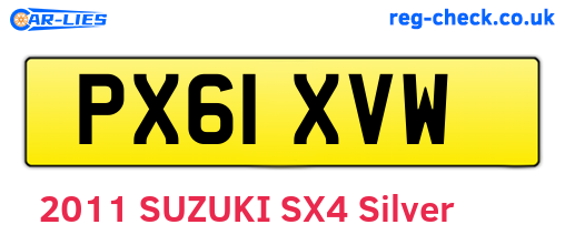PX61XVW are the vehicle registration plates.