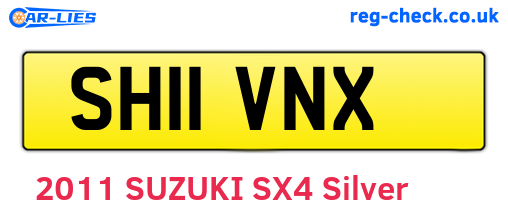 SH11VNX are the vehicle registration plates.