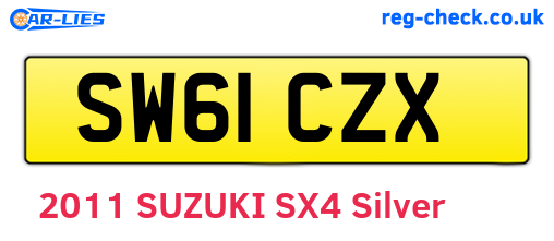 SW61CZX are the vehicle registration plates.