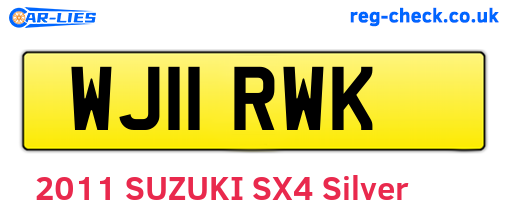 WJ11RWK are the vehicle registration plates.