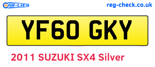 YF60GKY are the vehicle registration plates.
