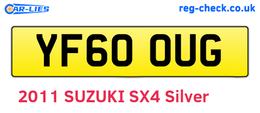 YF60OUG are the vehicle registration plates.