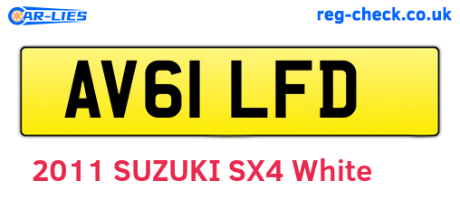 AV61LFD are the vehicle registration plates.