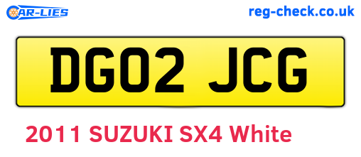 DG02JCG are the vehicle registration plates.