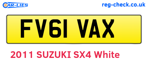 FV61VAX are the vehicle registration plates.