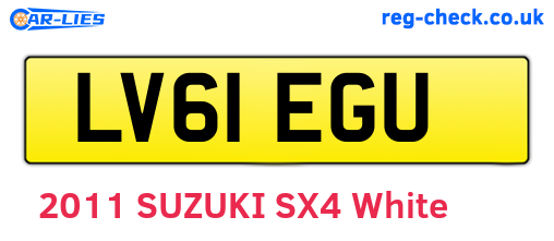 LV61EGU are the vehicle registration plates.