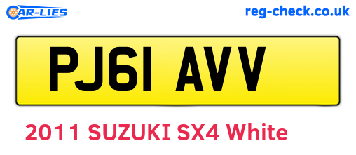 PJ61AVV are the vehicle registration plates.