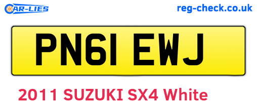PN61EWJ are the vehicle registration plates.