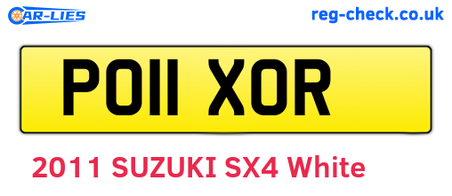 PO11XOR are the vehicle registration plates.