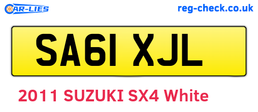 SA61XJL are the vehicle registration plates.
