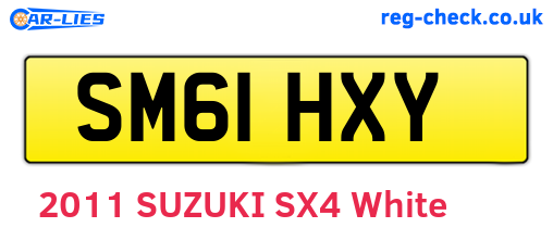 SM61HXY are the vehicle registration plates.
