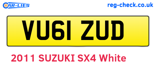 VU61ZUD are the vehicle registration plates.