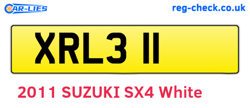 XRL311 are the vehicle registration plates.