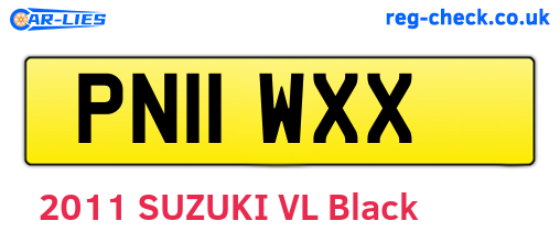PN11WXX are the vehicle registration plates.
