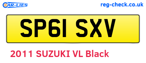 SP61SXV are the vehicle registration plates.