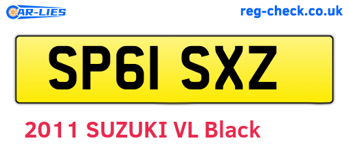 SP61SXZ are the vehicle registration plates.