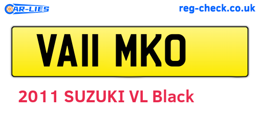 VA11MKO are the vehicle registration plates.