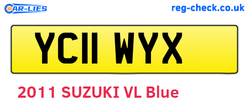 YC11WYX are the vehicle registration plates.
