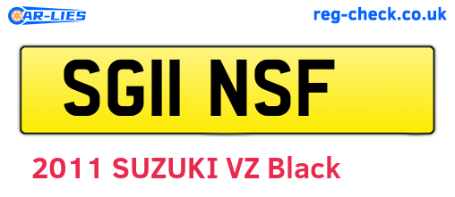 SG11NSF are the vehicle registration plates.