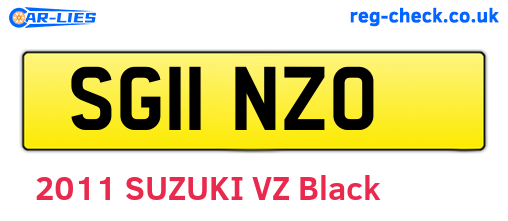 SG11NZO are the vehicle registration plates.