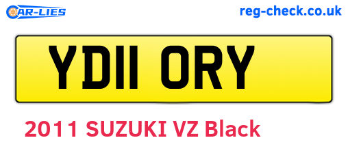 YD11ORY are the vehicle registration plates.