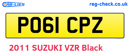 PO61CPZ are the vehicle registration plates.