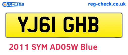 YJ61GHB are the vehicle registration plates.