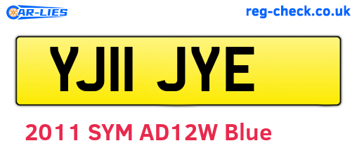 YJ11JYE are the vehicle registration plates.