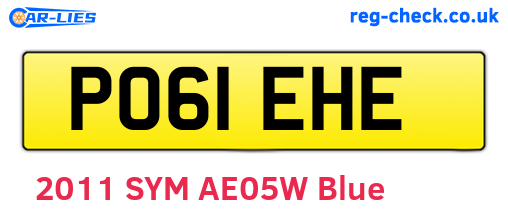 PO61EHE are the vehicle registration plates.