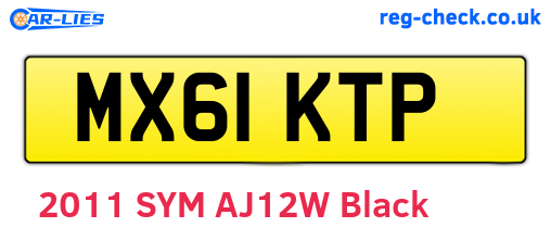 MX61KTP are the vehicle registration plates.