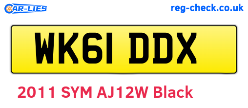 WK61DDX are the vehicle registration plates.