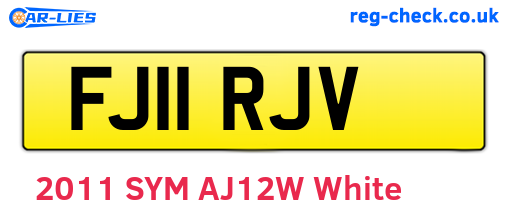 FJ11RJV are the vehicle registration plates.