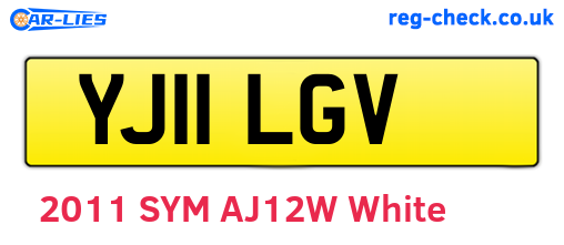 YJ11LGV are the vehicle registration plates.