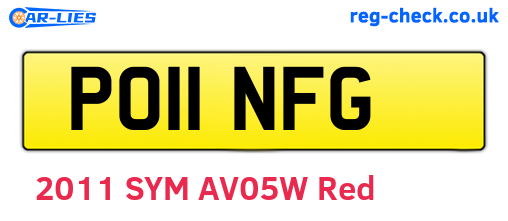 PO11NFG are the vehicle registration plates.