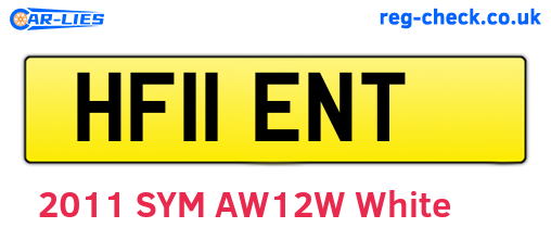 HF11ENT are the vehicle registration plates.