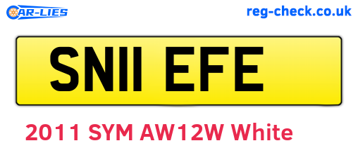 SN11EFE are the vehicle registration plates.