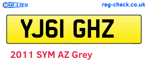 YJ61GHZ are the vehicle registration plates.